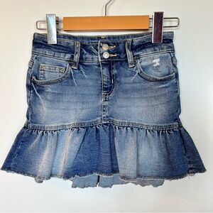 Justice Denim Ruffle Hem Skirt Kids Size 8